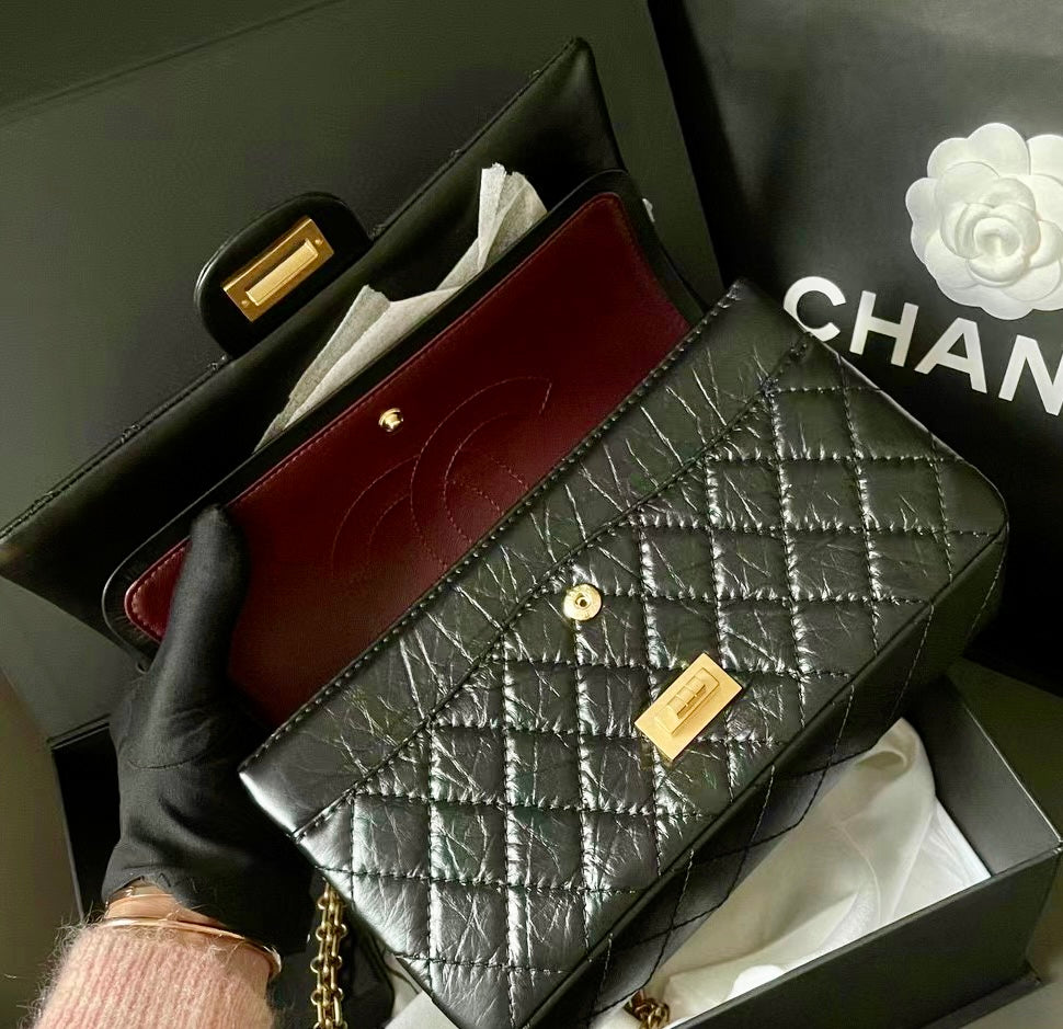 CHANEL▶︎✨| 2.55 CALFSKIN HANDBAG 經典2.55仿舊牛皮翻蓋包 A37586 *£8,530