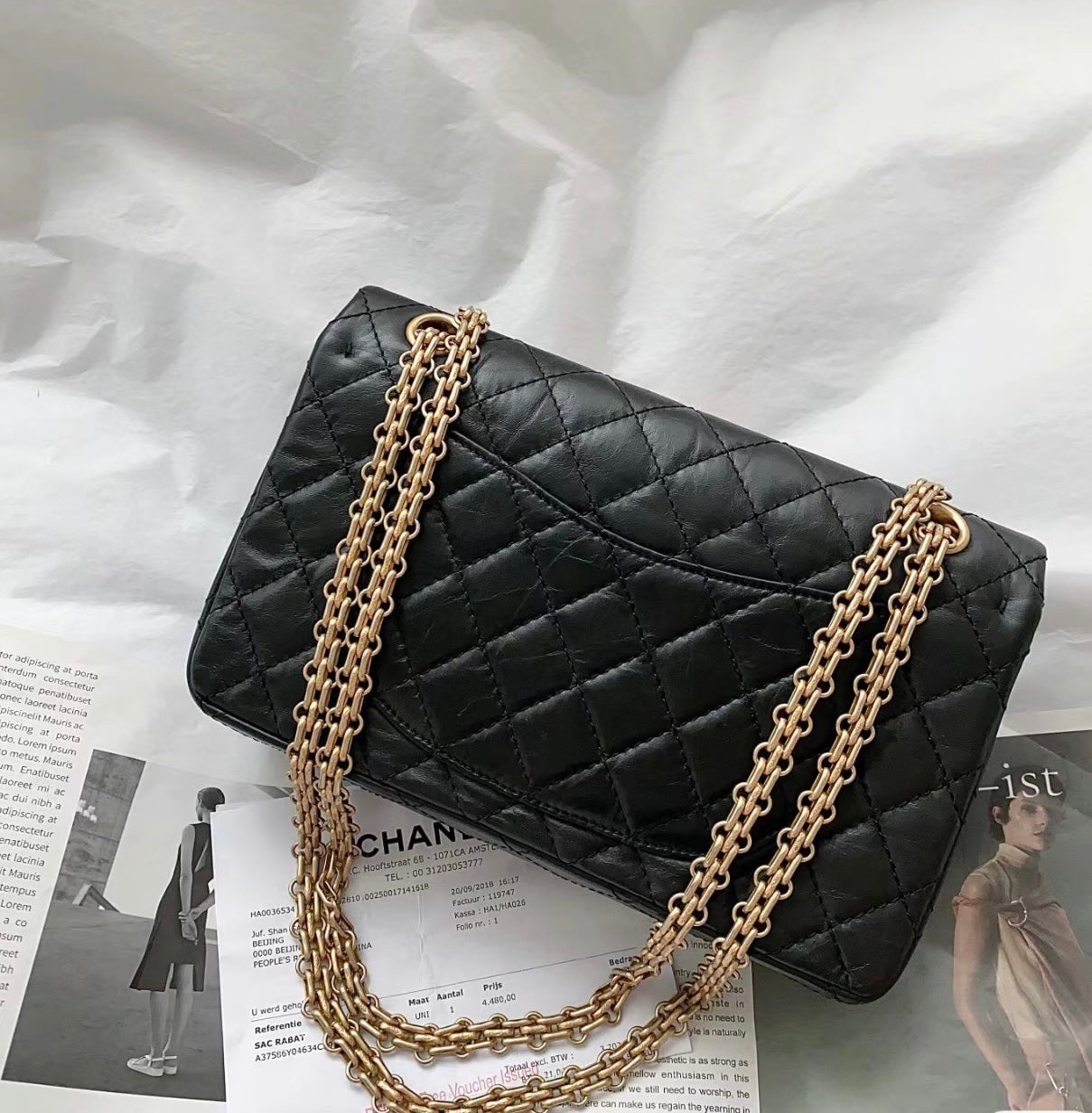 CHANEL▶︎✨| 2.55 CALFSKIN HANDBAG 經典2.55仿舊牛皮翻蓋包 A37586 *£8,530