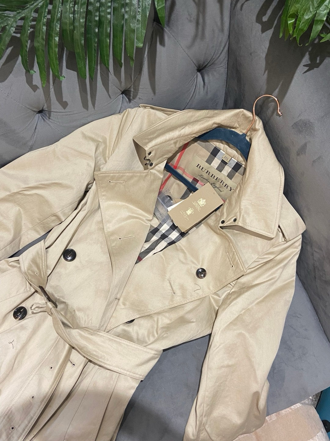 *現貨*@Burberry Harbourne 女款長版風衣-淺棕UK6 P23000 /T35000