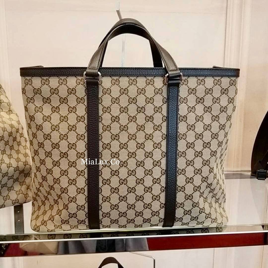 *@Gucci Canvas Tote L 大款男女款老花托特包/P500