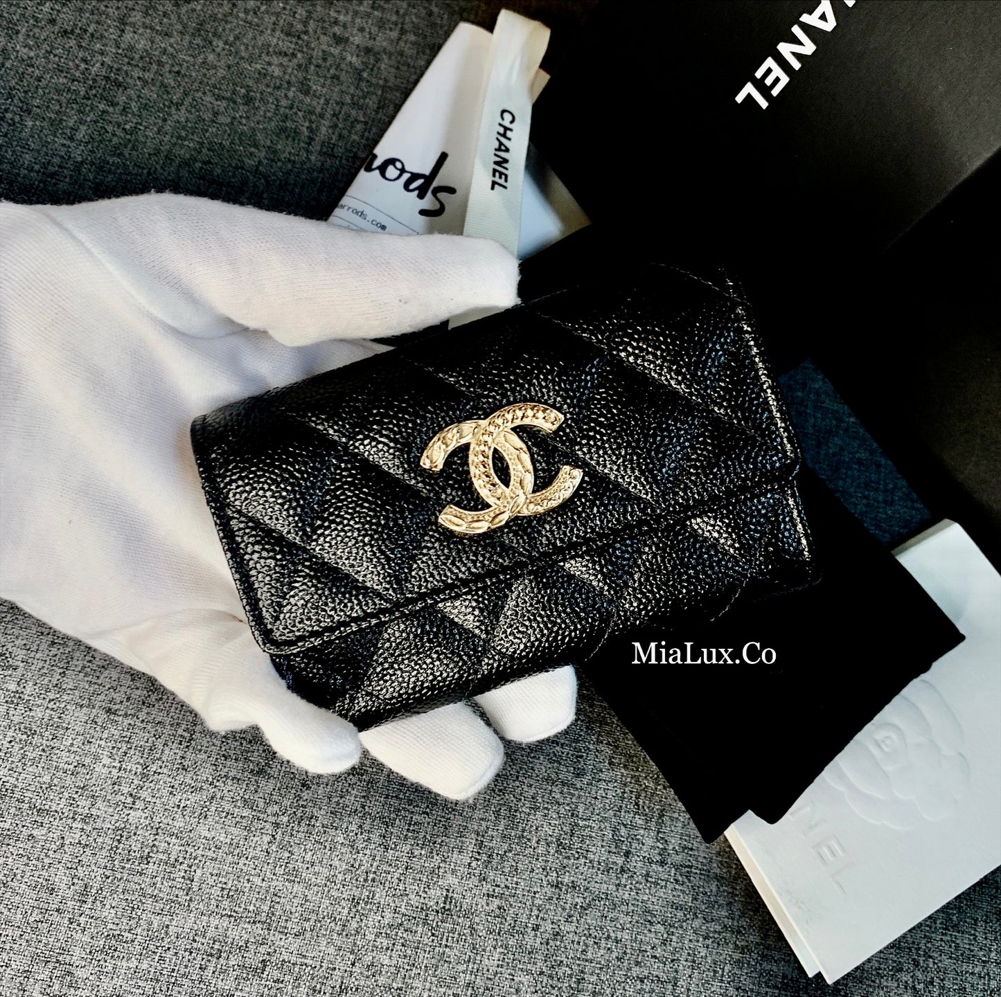 CHANEL CARD HOLDER 特殊金雙C翻蓋卡夾 -