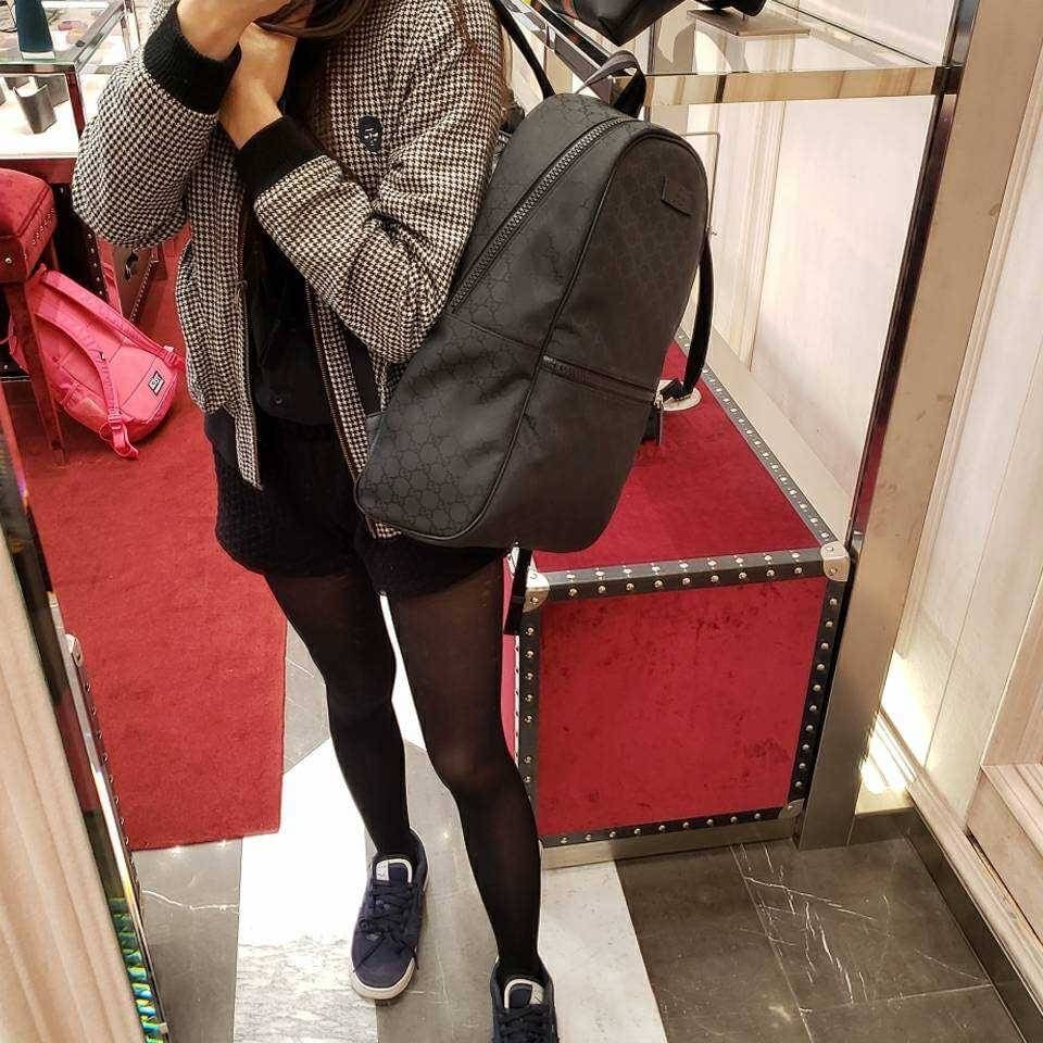 *@Gucci Canvas Backpack 男女款老花後背包/P545