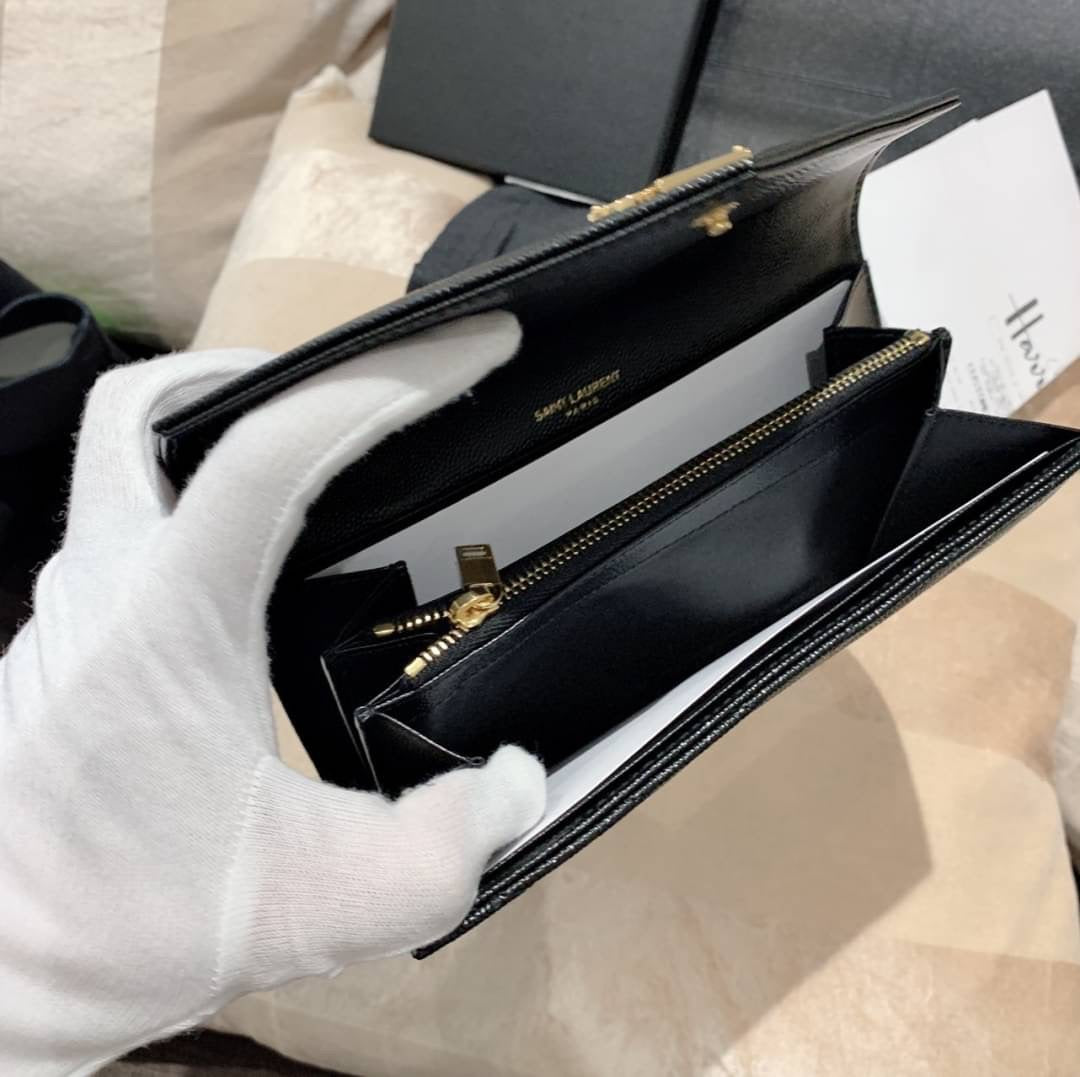 YSL Cassandre Matelasse 粒面牛皮翻蓋長夾/620C504 ㊙️折扣🉐21170💰