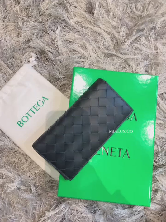 BV▪️Slim Intrecciato 牛皮編織雙開長夾/620