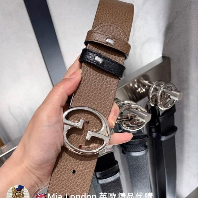 *@Gucci Calfskin Belt 男生款滑蓋雙面皮帶/P205