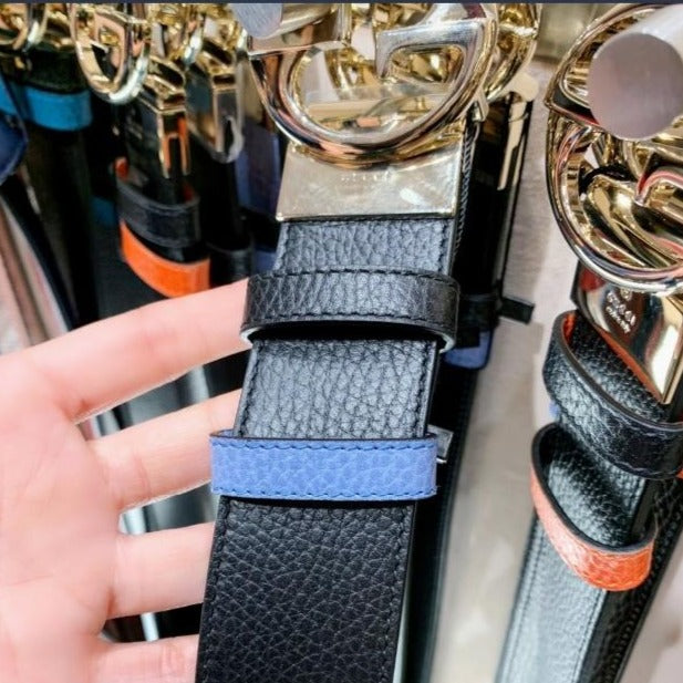 @Gucci▪️Calfskin Belt 女款銀頭雙面皮帶/P205 🔔限時折🉐11000