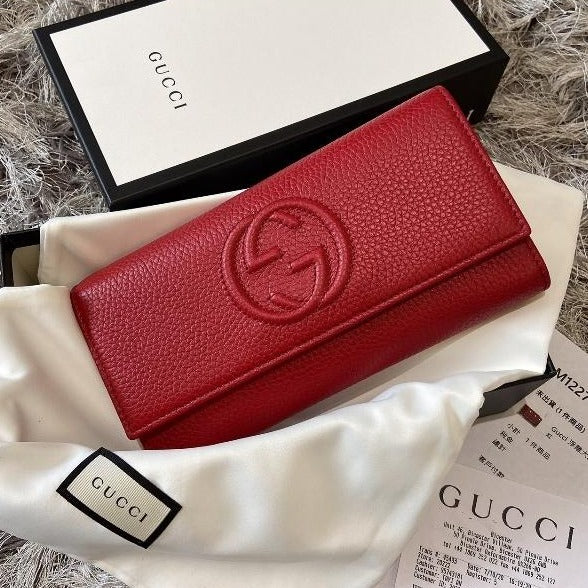*@Gucci Soho 浮雕翻蓋長夾/390P270 🔔限時折🉐12950