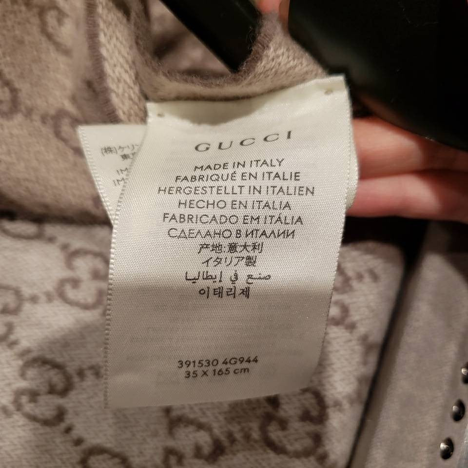 *@Gucci Wool Scarf  男女款邊飾羊毛厚長條圍巾/P220