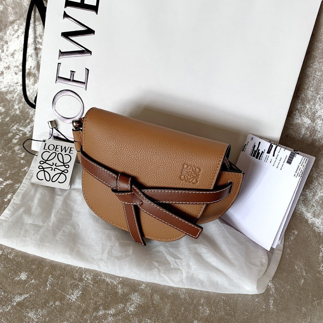 Loewe Gate Dual Mini 緹花背帶馬鞍包/1500