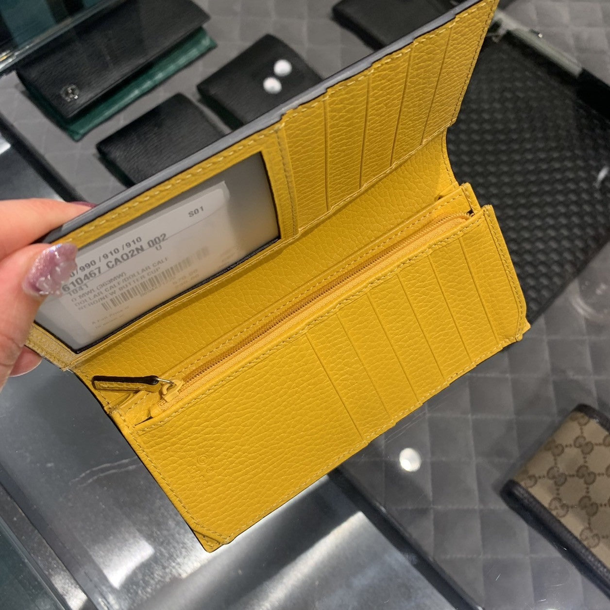 *@Gucci Long Wallet 男女款拼色銀扣長夾/P230