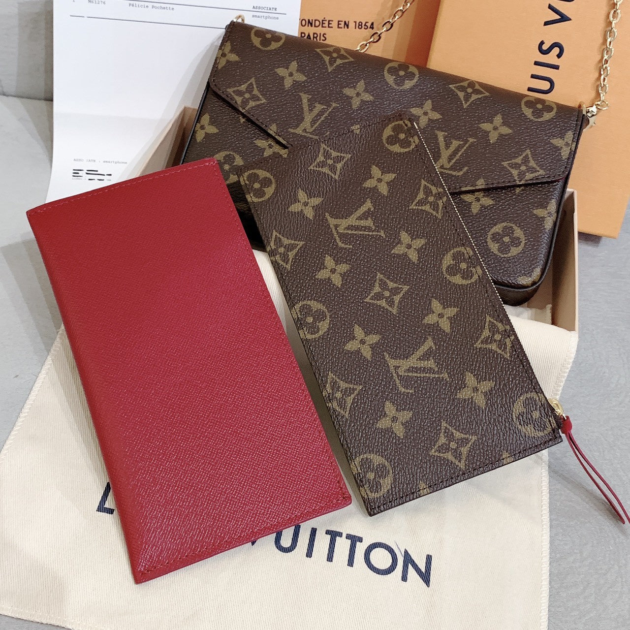 LV▪️Félicie Pochette 三合一信封鏈包/1090✨🉐46780