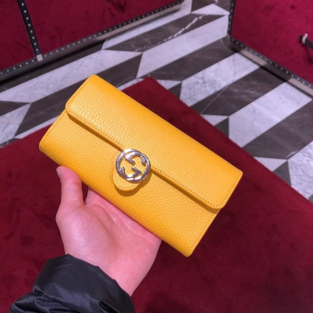 *@Gucci▪️Interlocking 雙G銀扣翻蓋長夾/P270 🔔限時折🉐13150