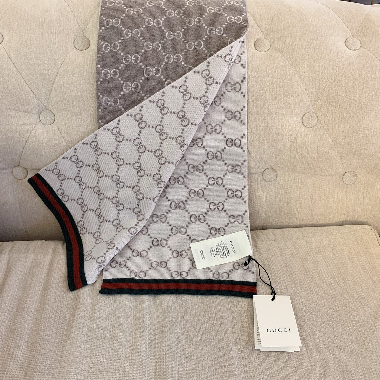 @Gucci Wool Scarf Tricot 男女款厚長條圍巾/P135