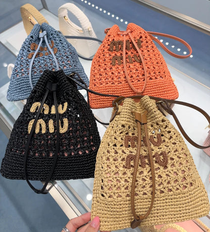 MiuMiu Woven Fabric Mini 迷你編織手提包/810E880 🉐31800🇪🇺