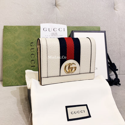 @Gucci Ophidia Card Case Wallet 飾帶牛皮雙開卡夾/P320