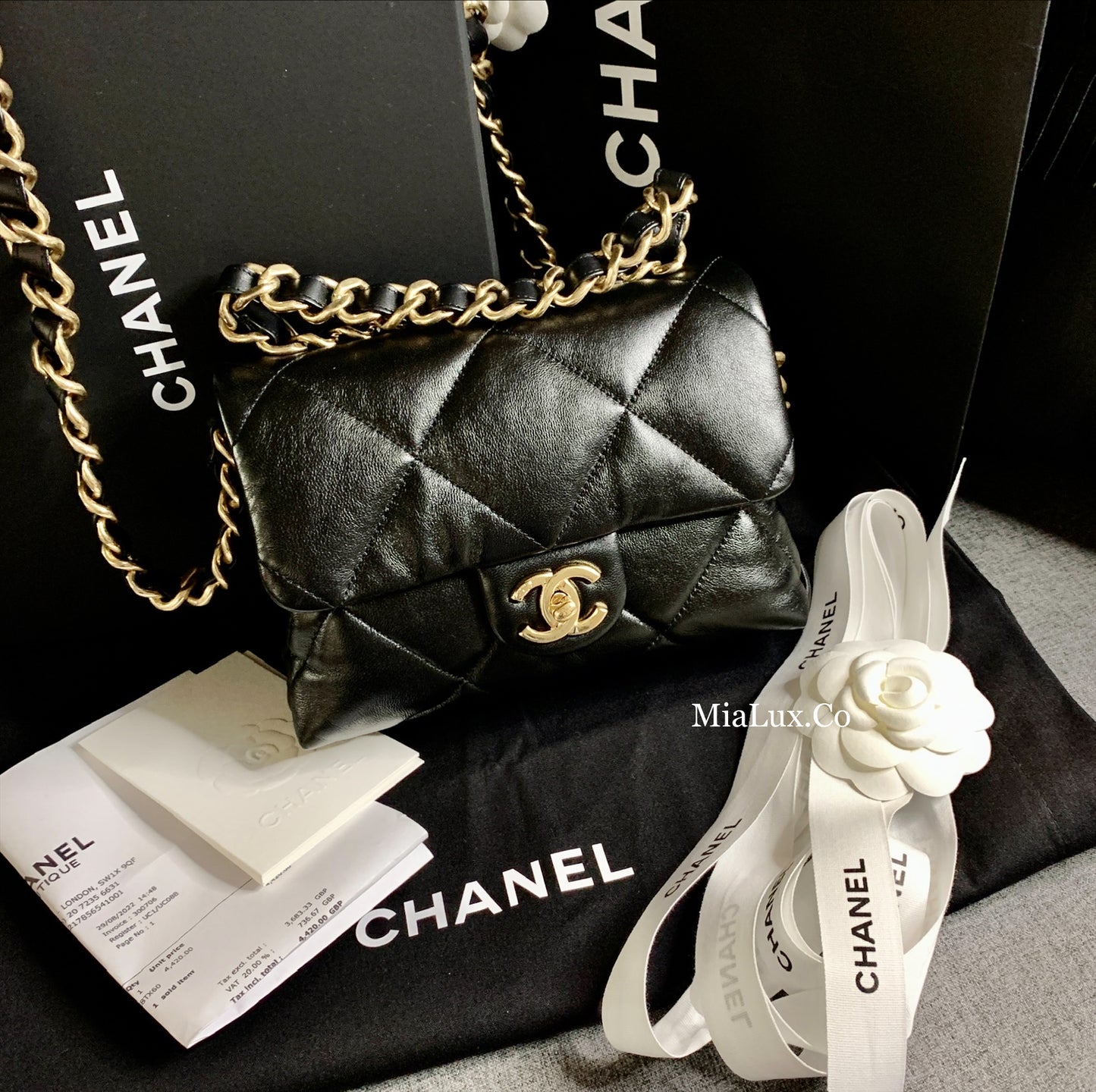 CHANEL✨ SMALL LAMBSKIN FLAP BAG 小羊皮大格菱翻蓋鏈包 AS3498 -