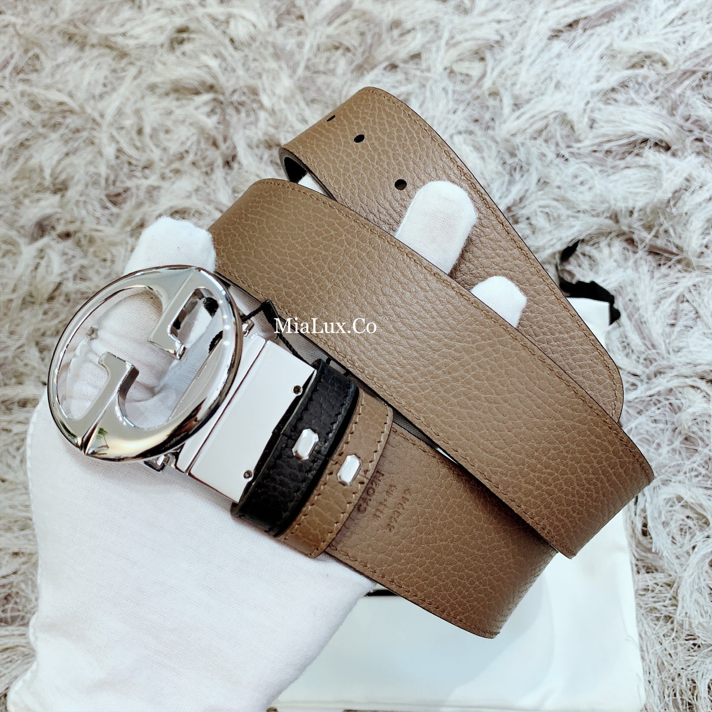 @Gucci Calfskin Belt 男生款滑蓋雙面皮帶/P205