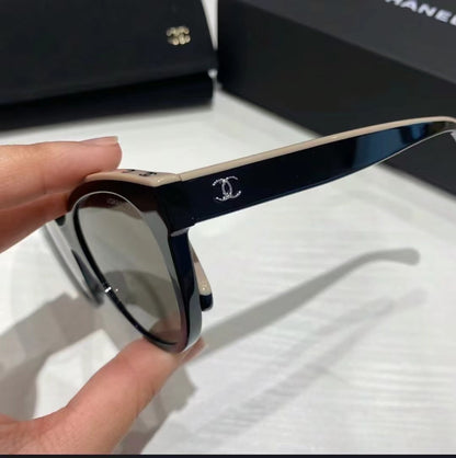 *CHANEL✨sunglasses 米色滾邊墨鏡