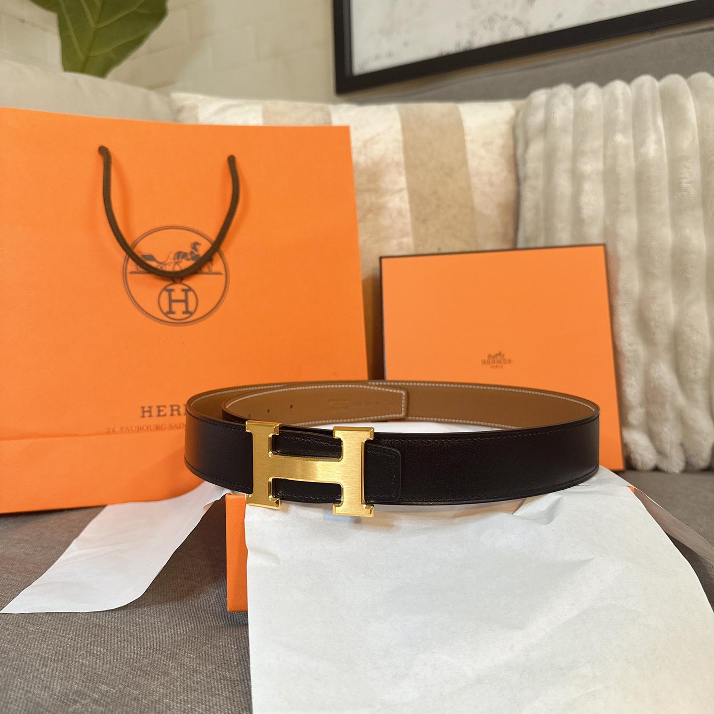 *現貨*Hermes Belt 女款雙面H-32mm皮帶Epson皮 P23900 /T35000