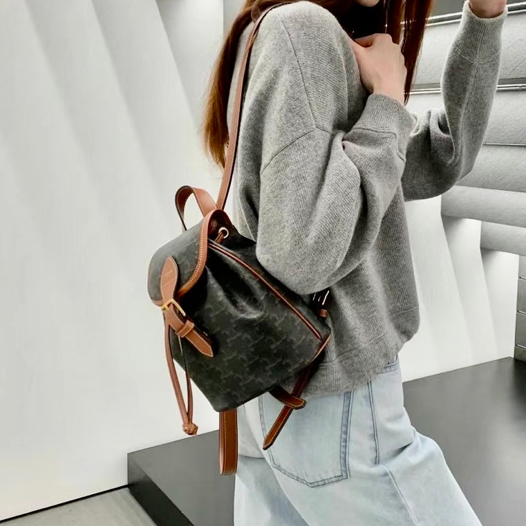 Celine▪️Backpack Folco Mini 迷你老花後背包/1450E1500 🉐53500🇪🇺