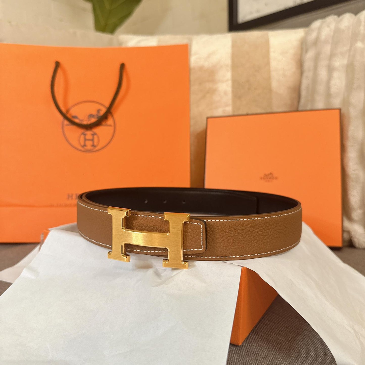 *現貨*Hermes Belt 女款雙面H-32mm皮帶Epson皮 P23900 /T35000