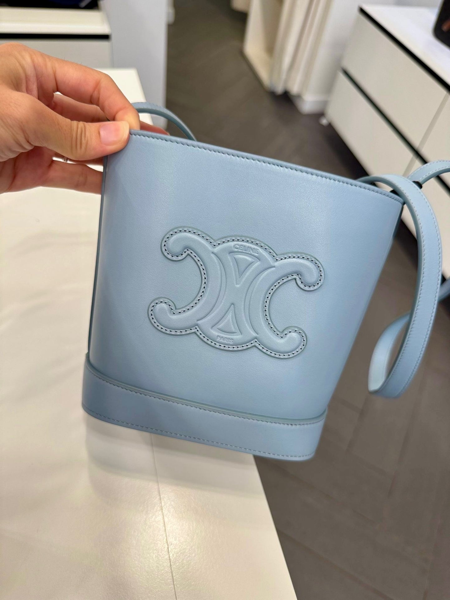 @Celine Outlet Cuir Bucket Mini 迷你凱旋門水桶包
