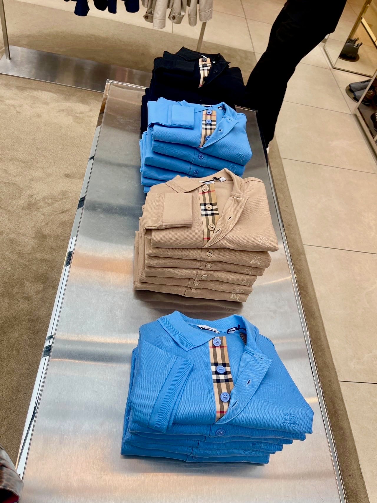 @Burberry Eddie 品牌格紋長袖Polo衫/350P245 🔥折上七折🉐8520