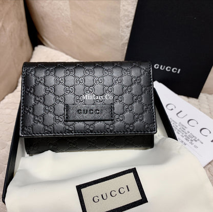 @Gucci Embossed Card Case 壓紋牛皮翻蓋卡包/P210