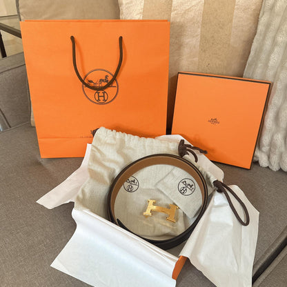 *現貨*Hermes Belt 女款雙面H-32mm皮帶Epson皮 P23900 /T35000