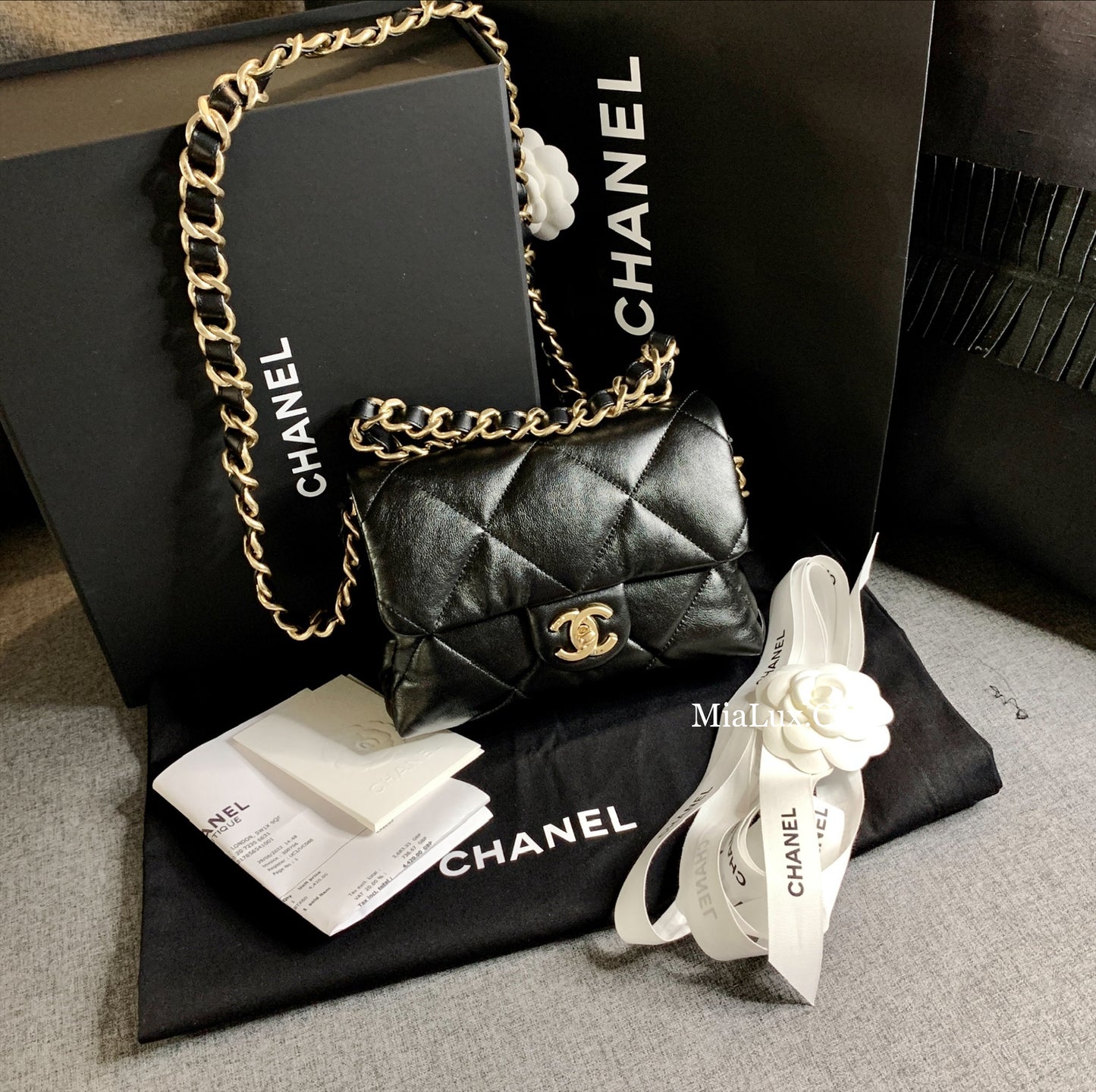 CHANEL✨ SMALL LAMBSKIN FLAP BAG 小羊皮大格菱翻蓋鏈包 AS3498 -