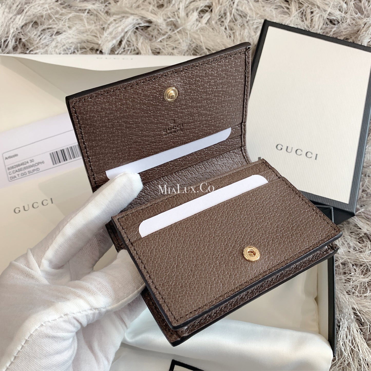 Gucci Ophidia GG Canvas Card Case Wallet 老花雙開卡包短夾 523155 *£335