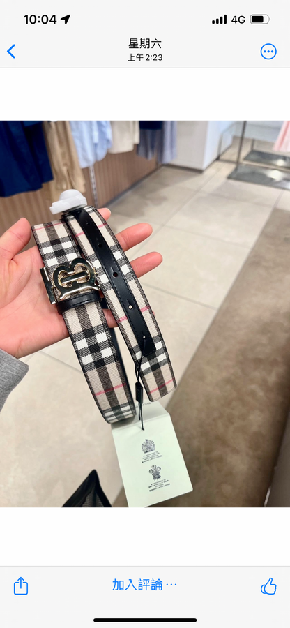 @Burberry TB Belt 格紋金屬TB扣皮帶/370P169 🔥下殺🉐9110