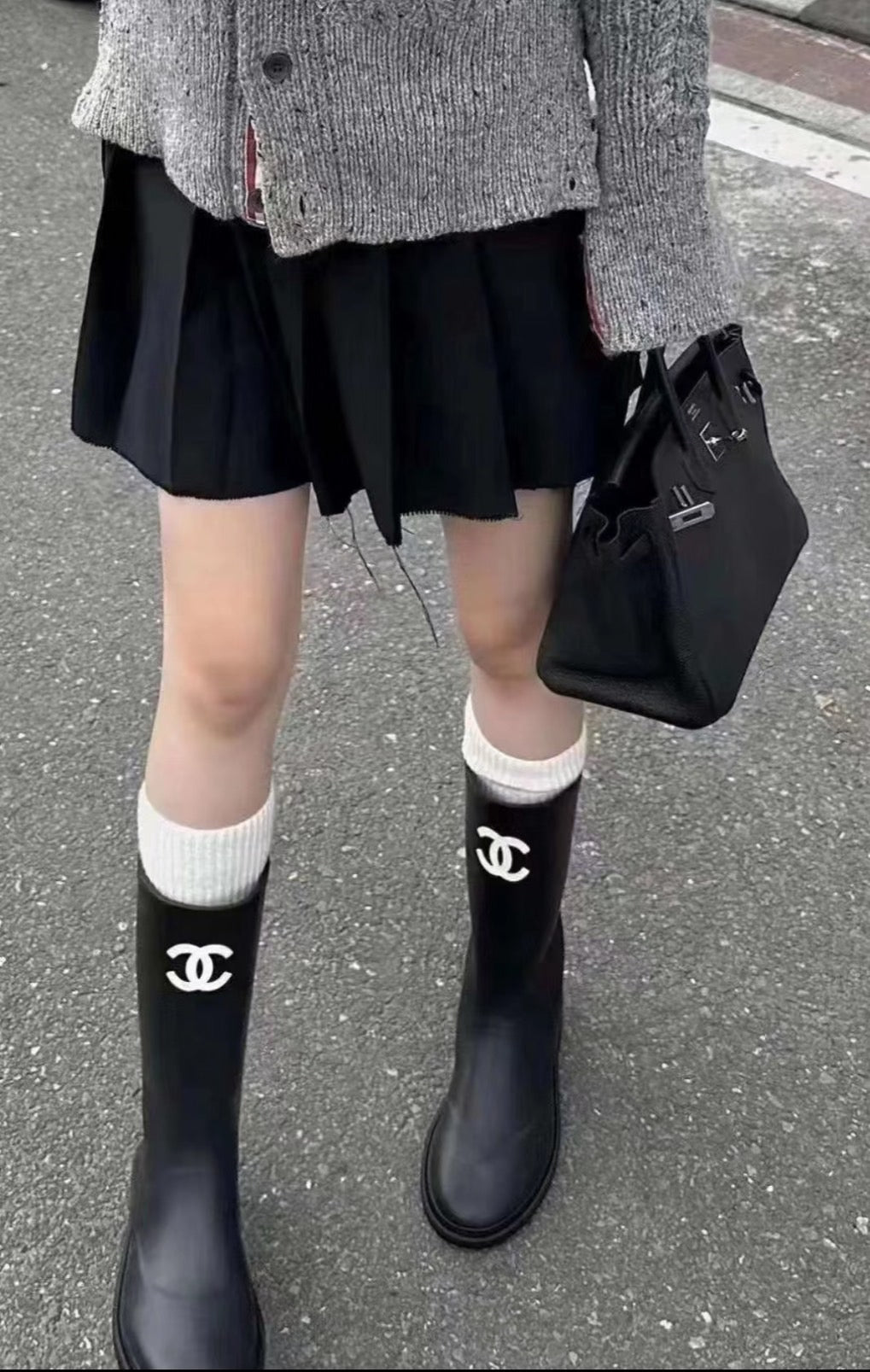 CHANEL BOOTS 黑色雨靴