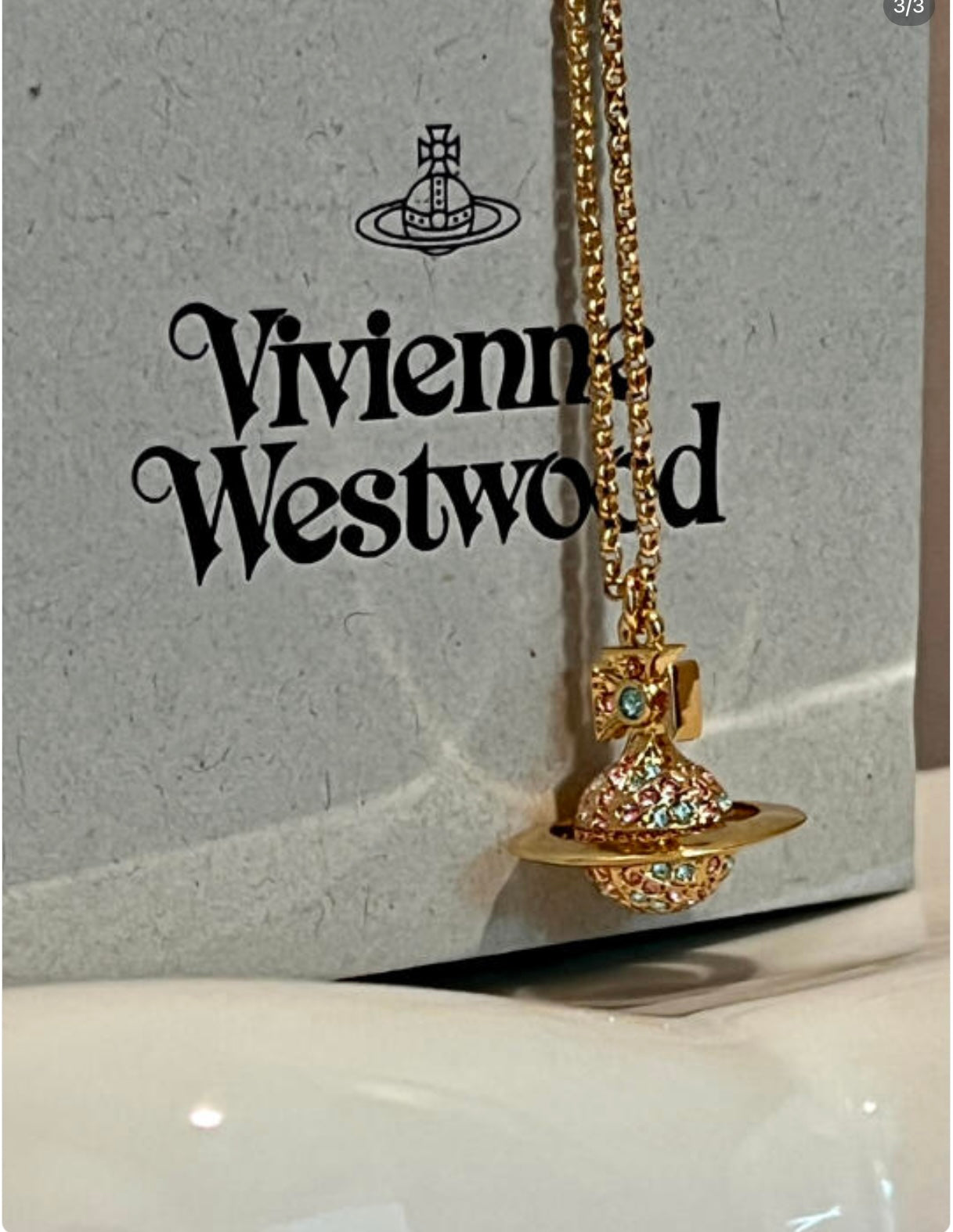 @VW Necklace 立體點鑽土星項鍊/125P83 🔔限時折🉐4540