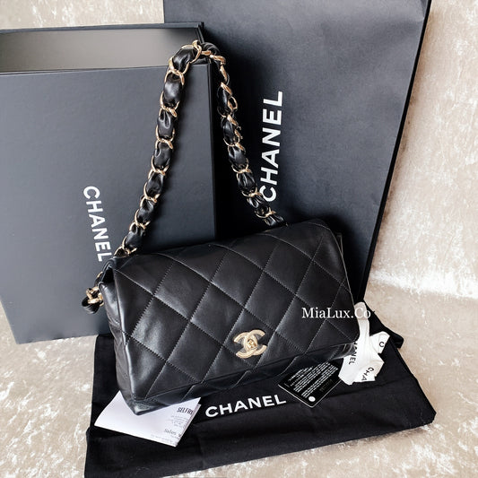 CHANEL✨ LAMBSKIN CHAIN FLAP BAG 特殊鏈羊皮大菱格翻蓋鏈包 -