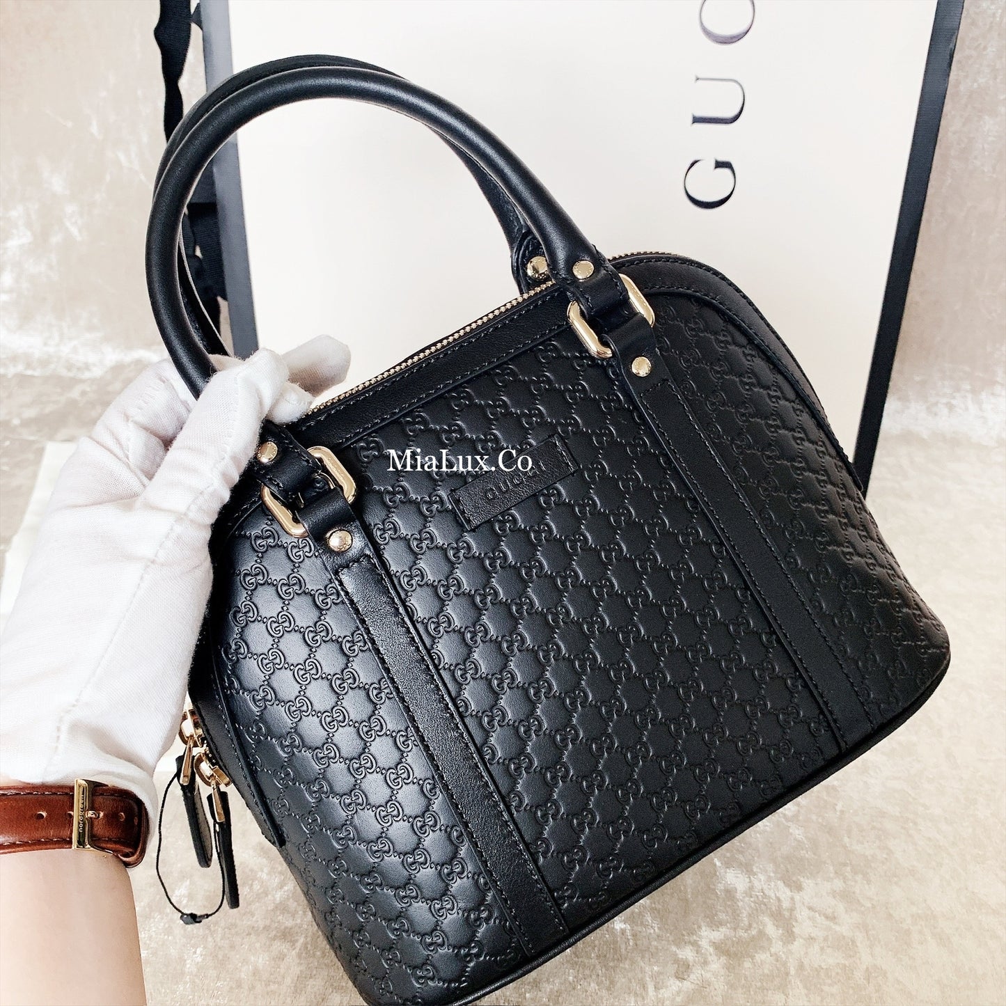 @Gucci▪️Embossed Bag S 小款壓紋牛皮貝殼包/P585 🔔限時折🉐27330