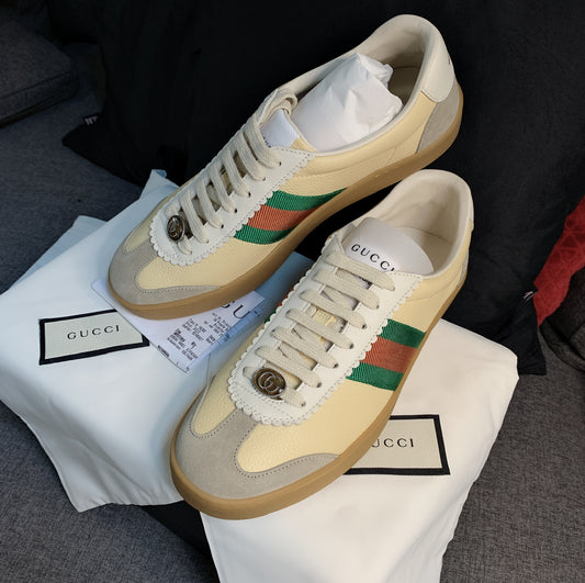 @Gucci▪️Boris Sneaker 牛皮側邊飾帶運動鞋/P290