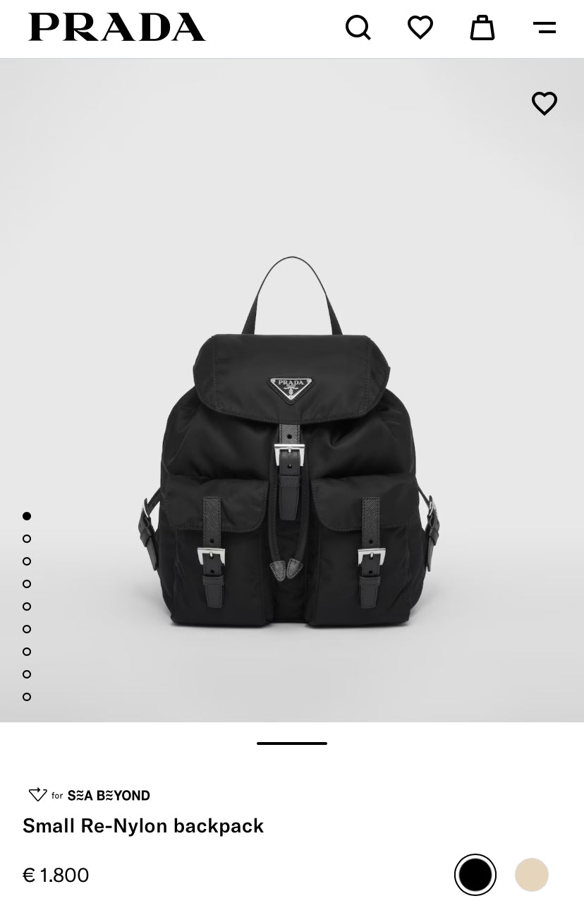 Prada Re-Nylon S 小款尼龍後背包/E1800 🉐65800🇪🇺