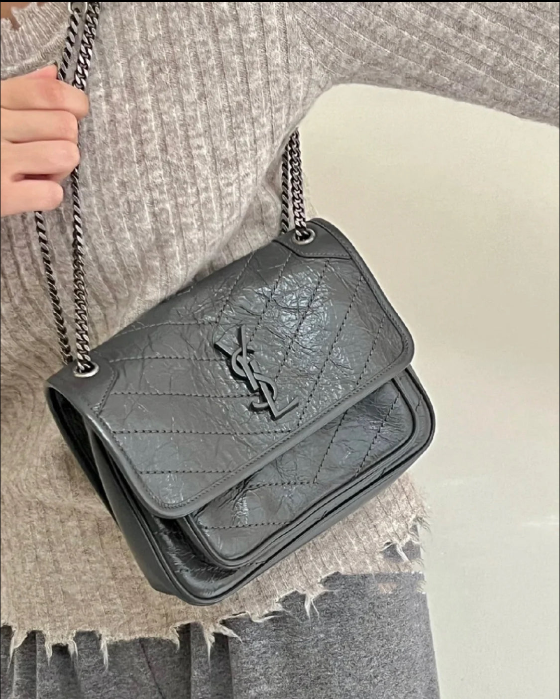 YSL Niki Baby 復古皮鍊包/2330 ㊙️折扣🉐94200💰