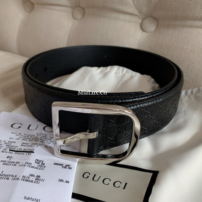 @Gucci Embossed Belt 男生款壓紋方頭皮帶/P195