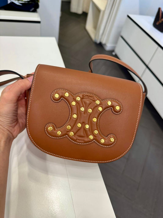 @Celine Outlet Folco Cuir 凱旋門半月包