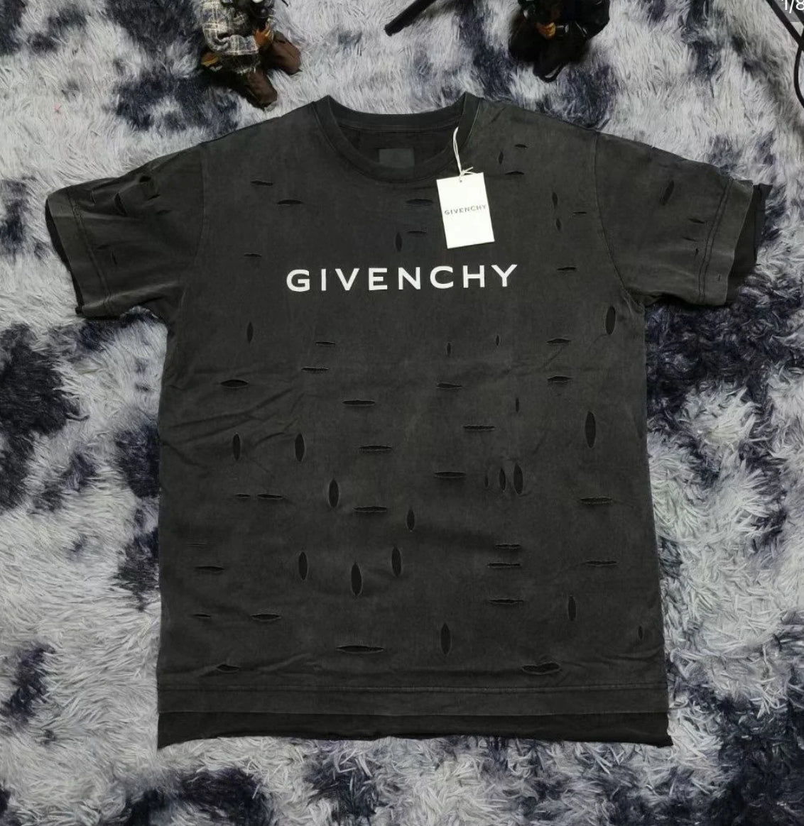 @Givenchy T 破洞雙層假兩件T恤/655P328 🔔限時折🉐15560