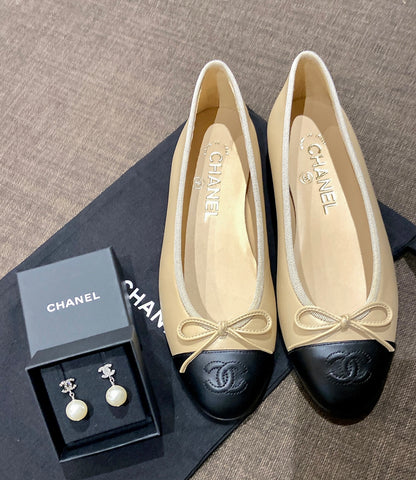 CHANEL▶︎✨| LAMBSKIN BALLET FLATS 小羊皮芭蕾平底鞋 G02819 *£790