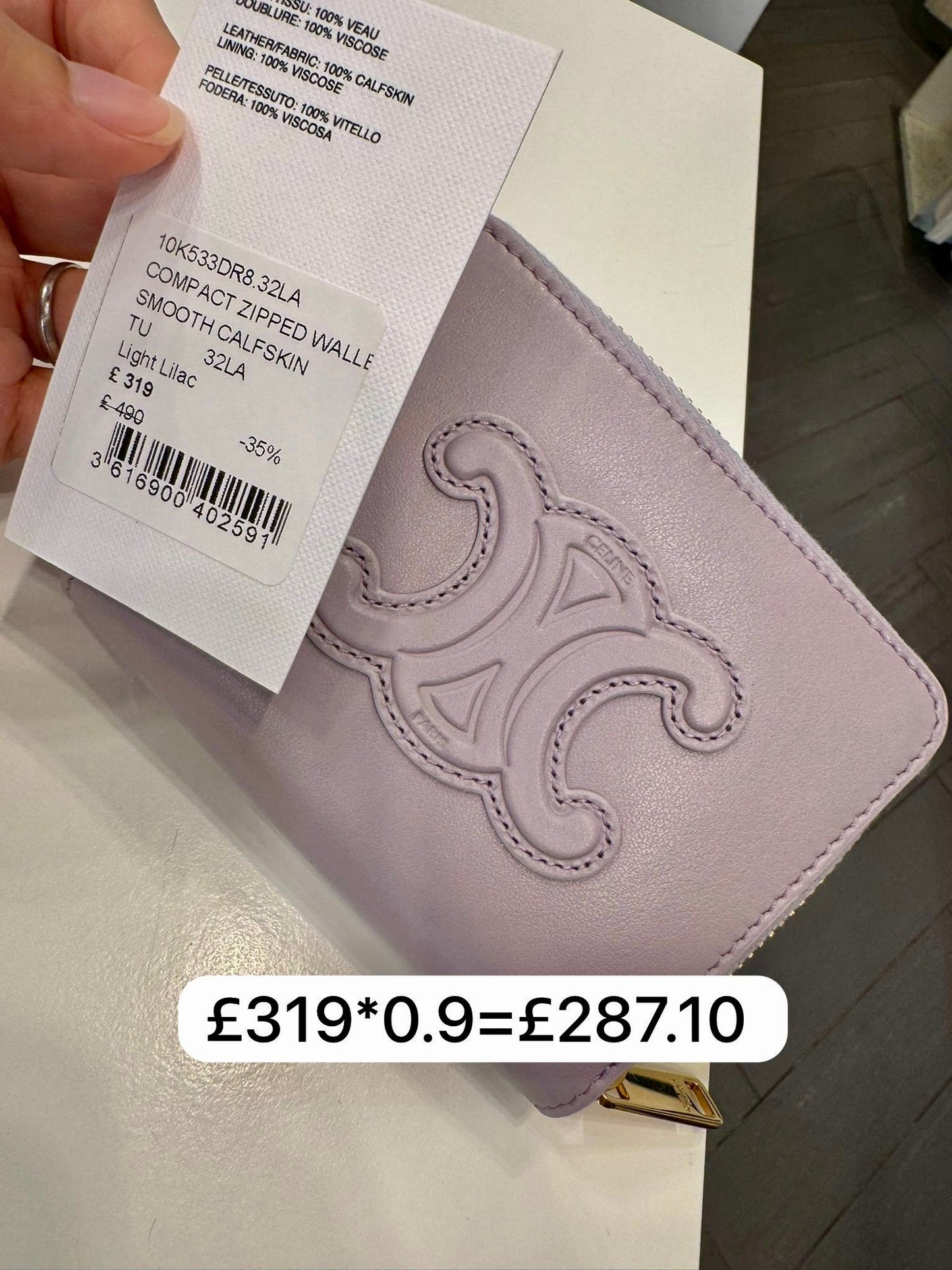 @Celine Outlet Compact Zipped 凱旋門拉鍊皮夾