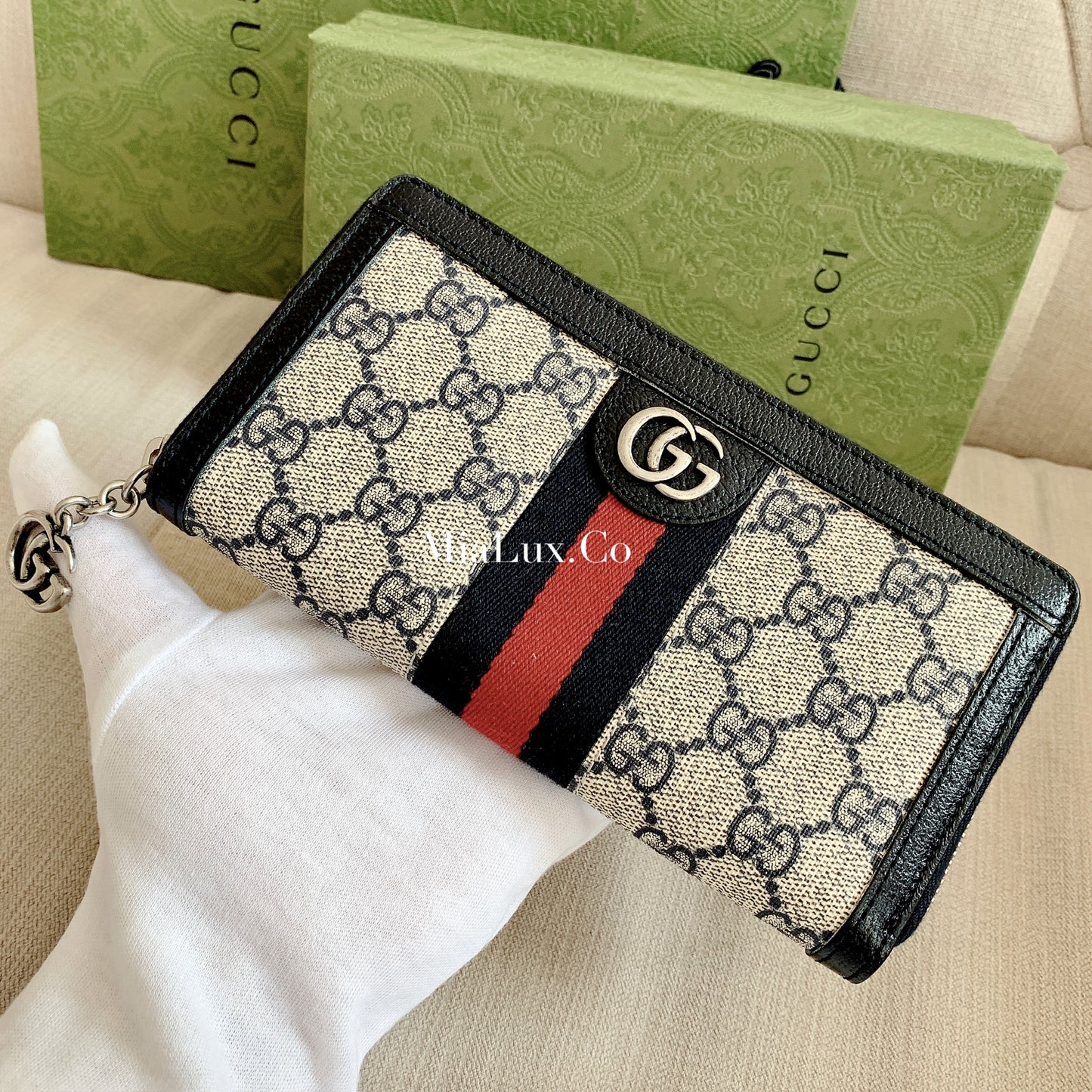 Gucci▪️Ophidia GG Zip Canvas Wallet  老花拉鍊長夾 523154 * £540