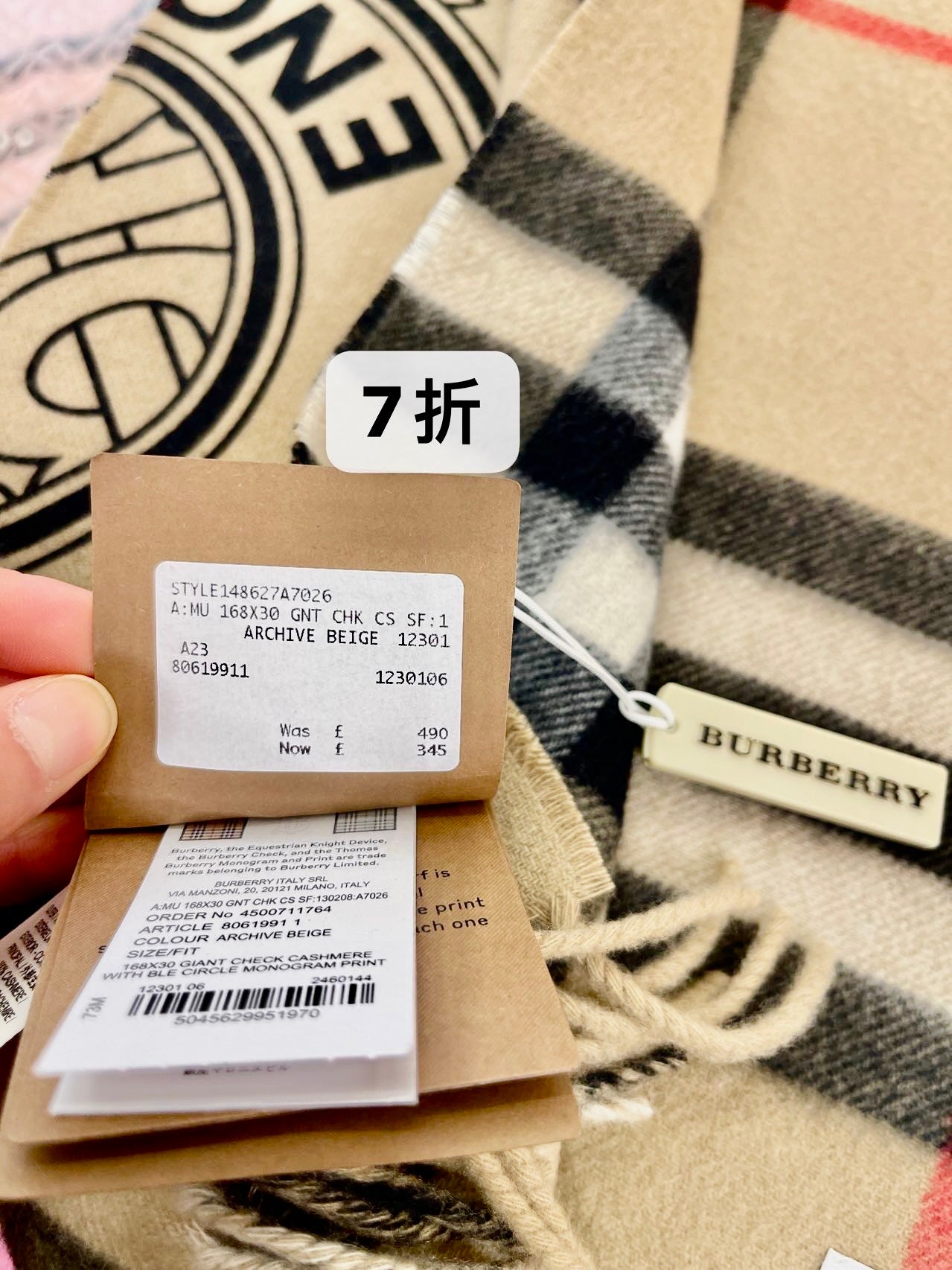 @Burberry 爆款100%羊絨雙面圍巾/490P345 🔥折上七折🉐11870