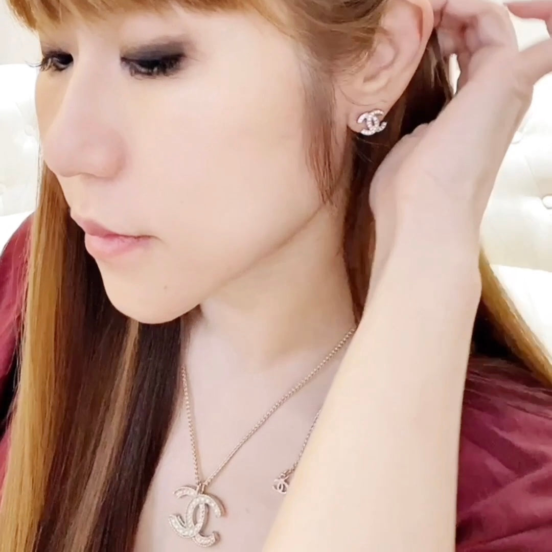 CHANEL▪️CC PEARL NECKLACE 雙C珍珠排鑽金項鍊 -