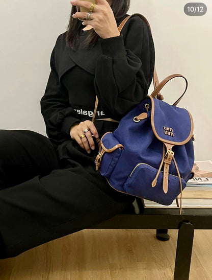 MiuMiu Canvas Backpack 帆布後背包/E1900 🉐69400🇪🇺