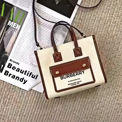 Burberry Freya Mini托特包-白/920C697 ㊙️折扣🉐29580💰