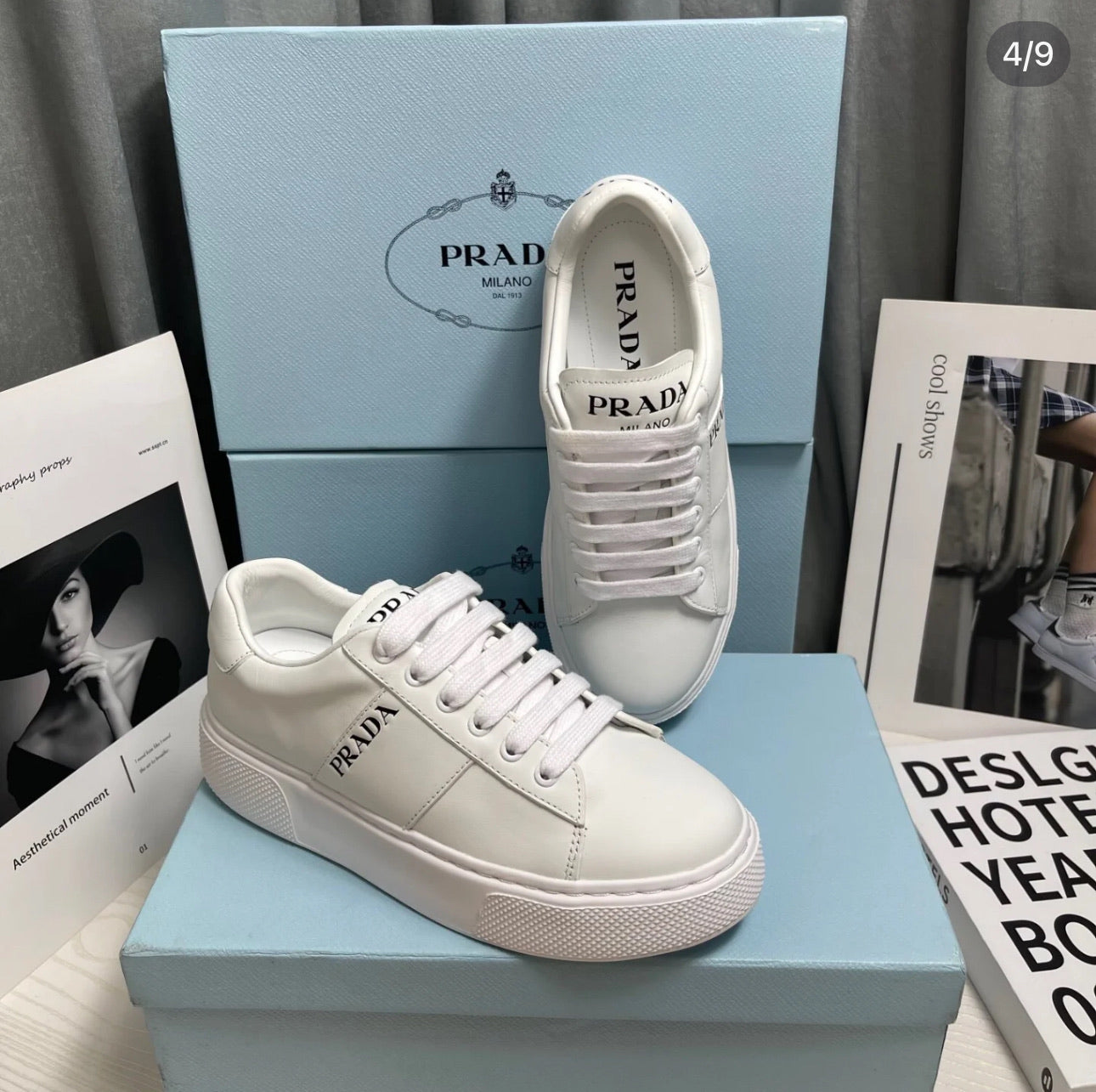 @Prada Trainers 側標小白鞋/750P375 🔔限時折🉐17880